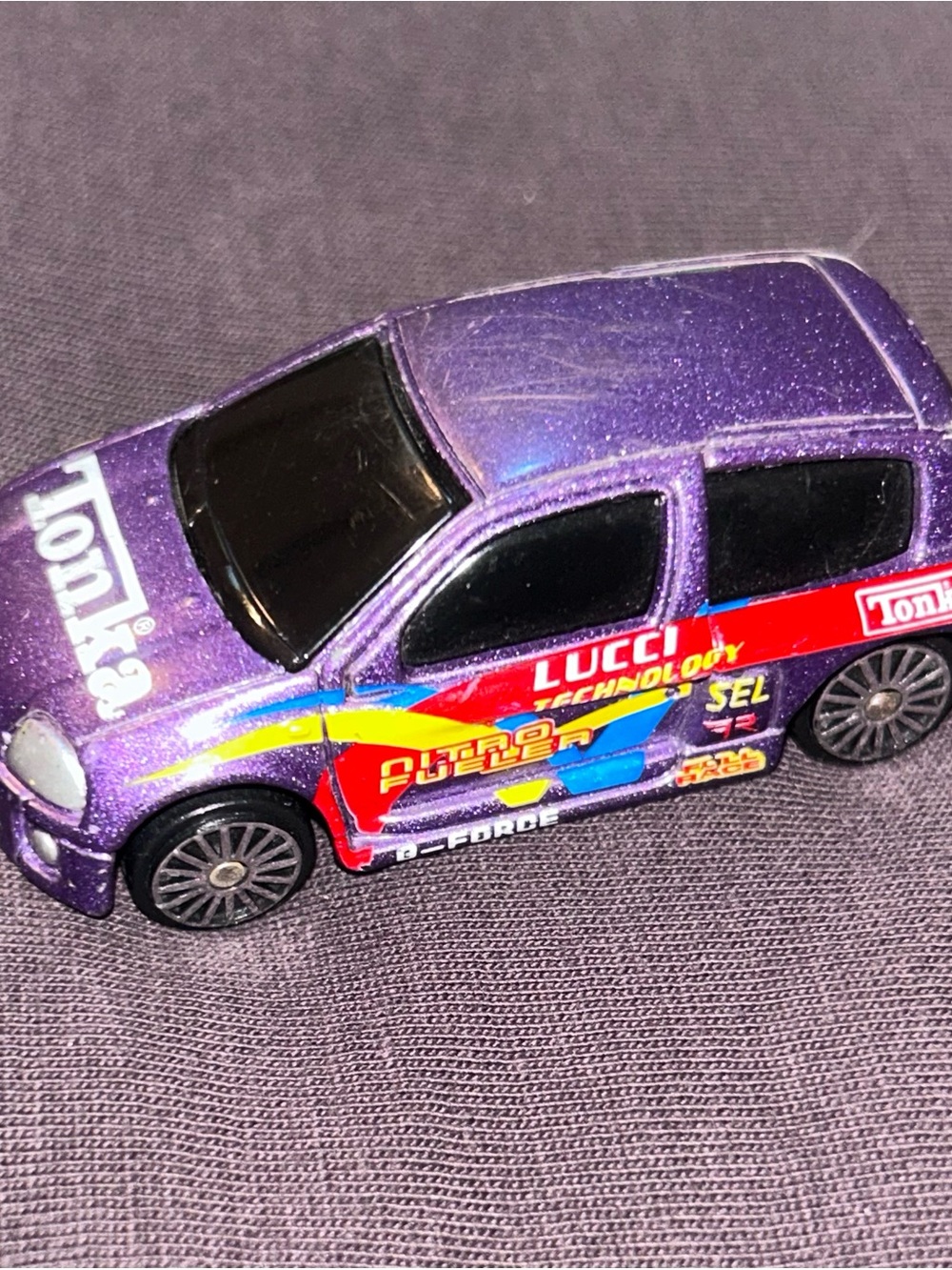 Vintage 2003 Maisto Tonka Purple Renault Clio V6 Sport Diecast Car